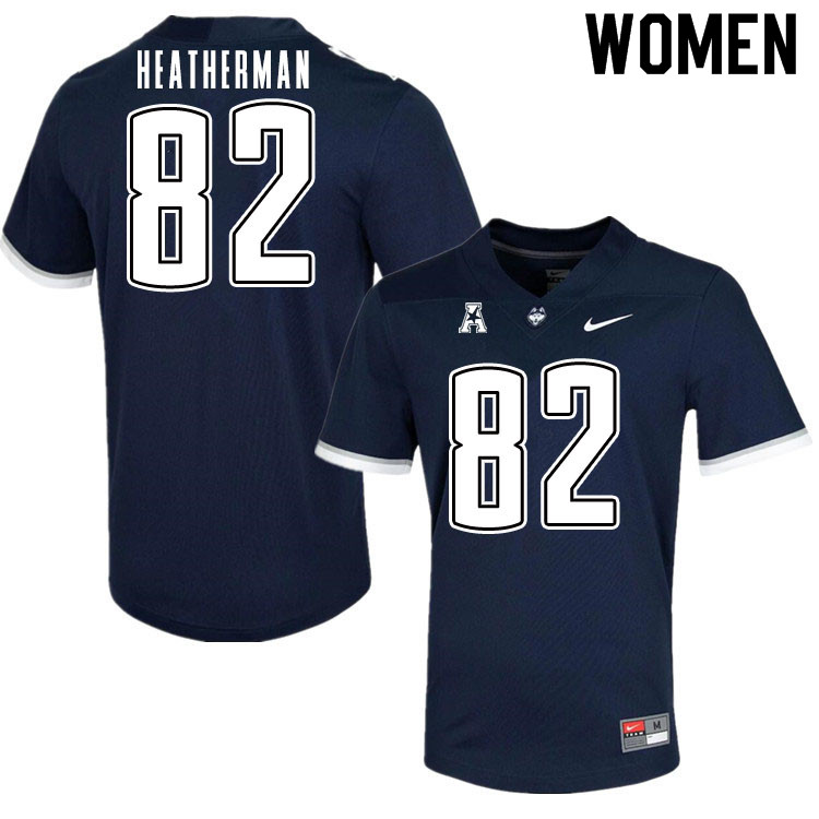 Women #82 Brendan Heatherman Uconn Huskies College Football Jerseys Sale-Navy